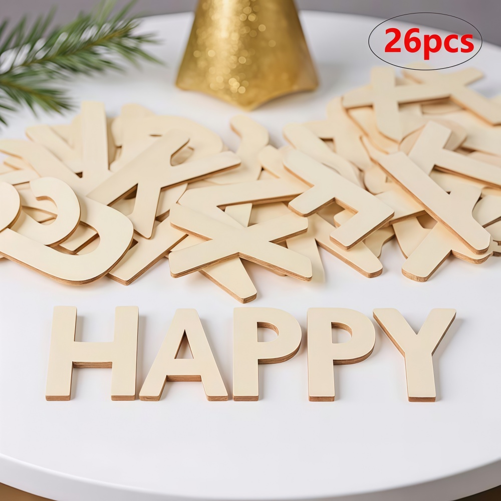 Embroidery Writing - 26 Piezas de Letras de Madera