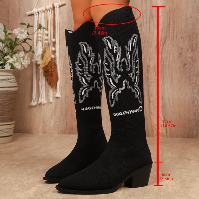 Embroidery Fabric - Botas Vaqueras Retro 2026 con Bordado,