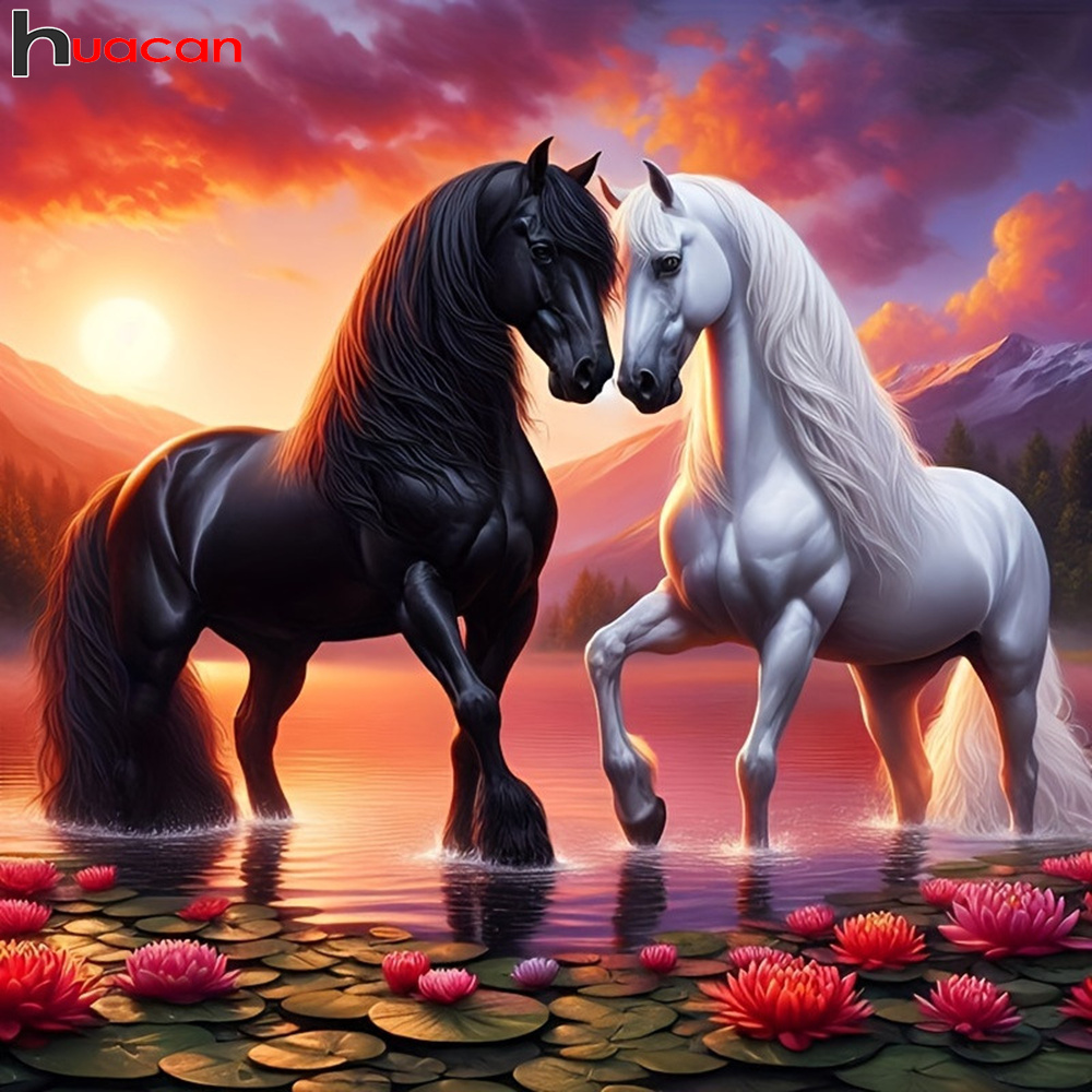 Embroidery Horse - Huacan-Conjunto de pintura de diamantes de