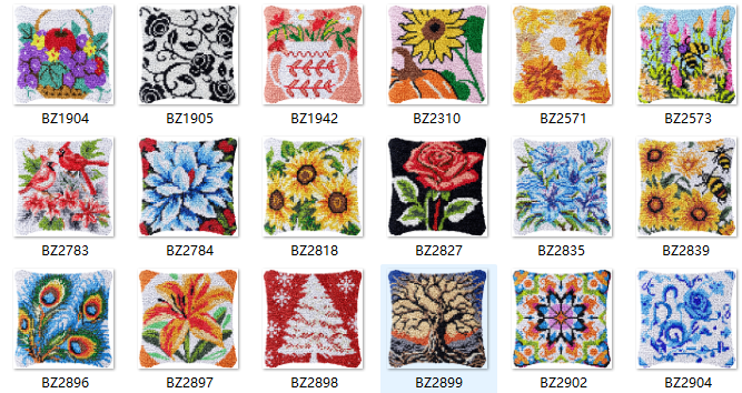 Printed Embroidery Kit - Kit de gancho de pestillo de