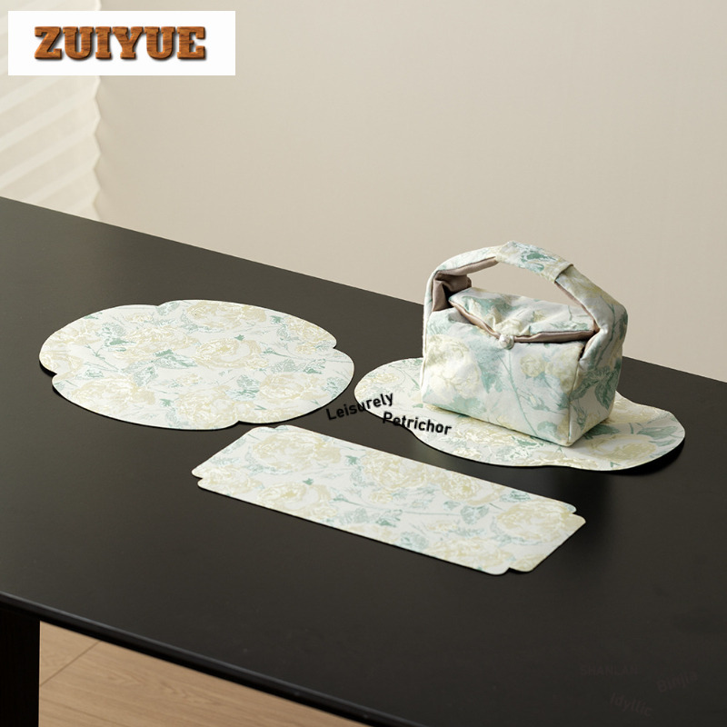 Embroidery Roses - Manteles de mesa de té con