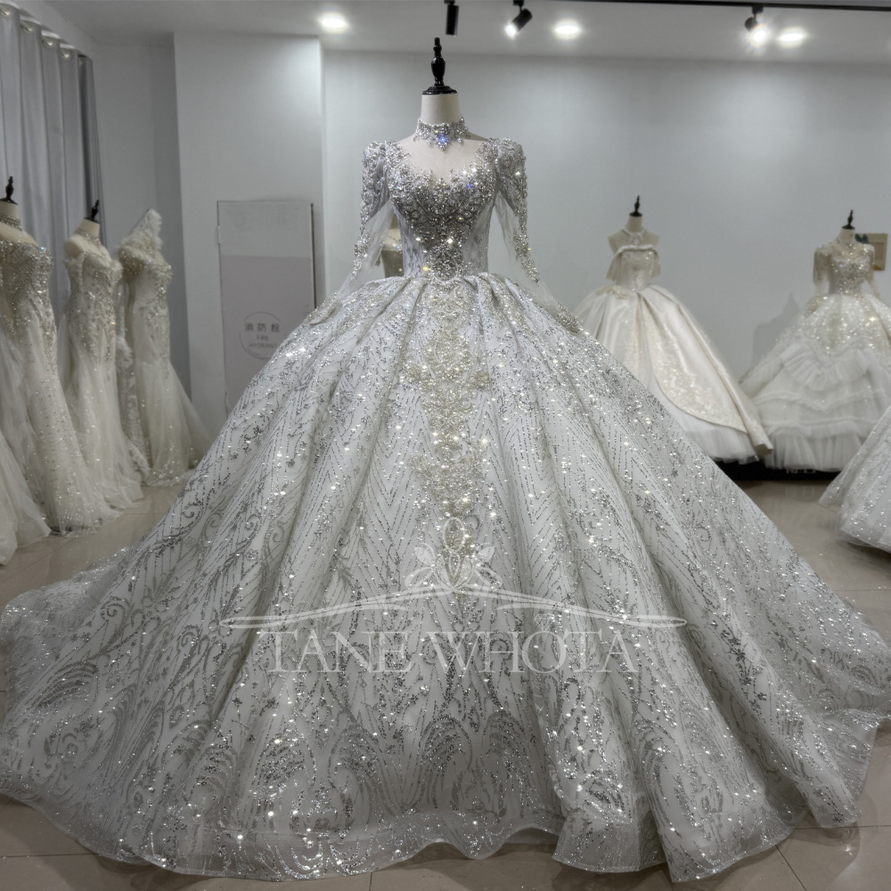 Embroidery Organza - Vestidos de novia elegantes de manga