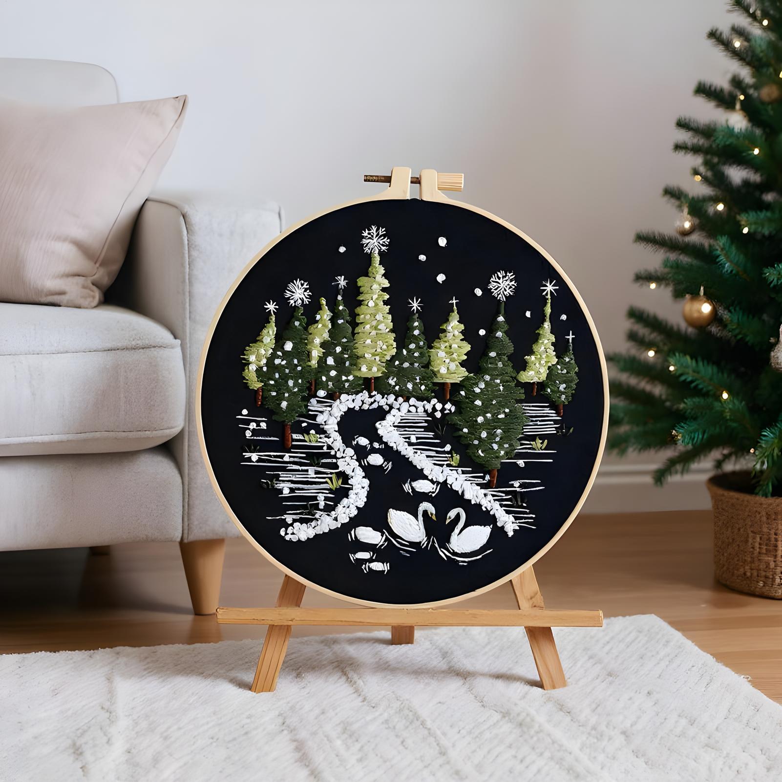 Embroidery Kitchen - Kit de bordado de Navidad, escena