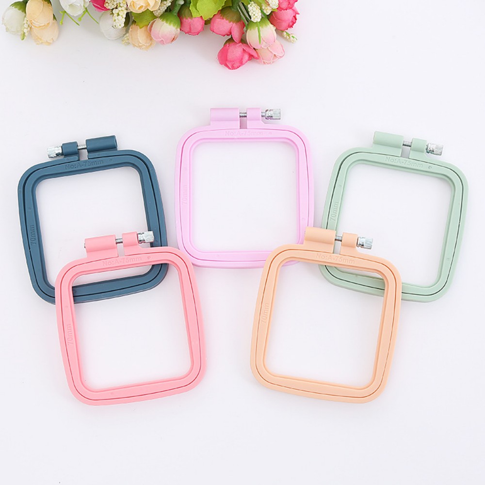 Embroidery Hoop Square - Aros de bordado de plástico ovalados/cuadrados,