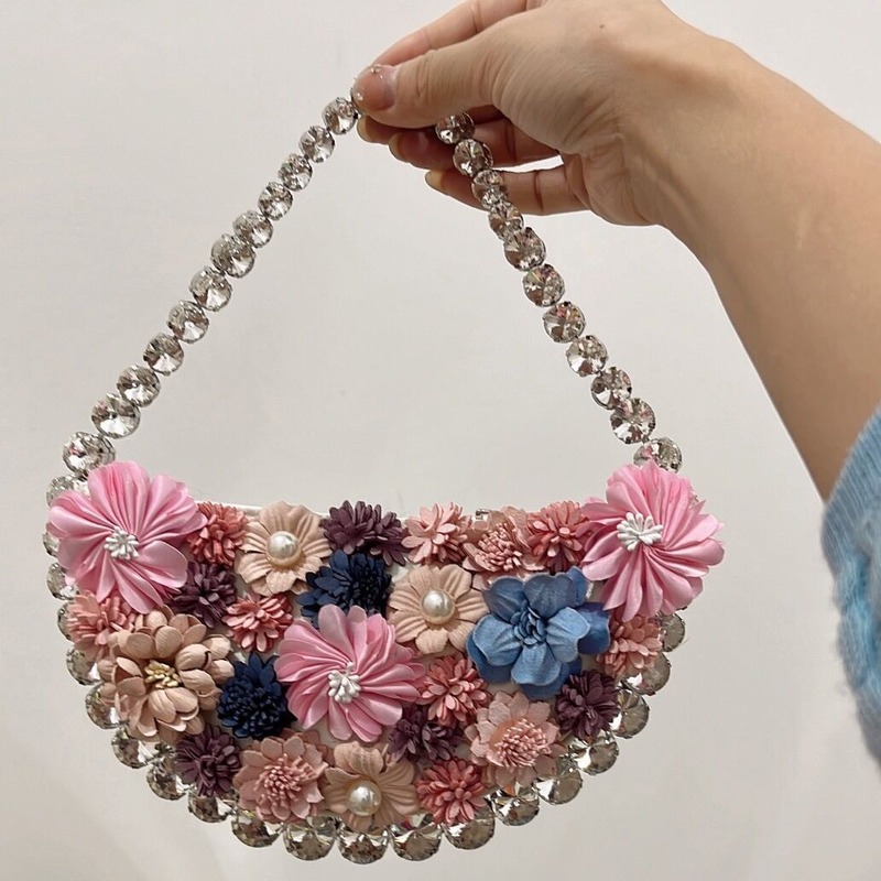 Embroidery Ribbon - Bolso de mano de mujer con