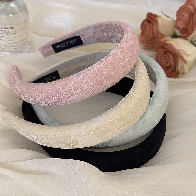Embroidery Roses - Diademas de esponja con flores rosas