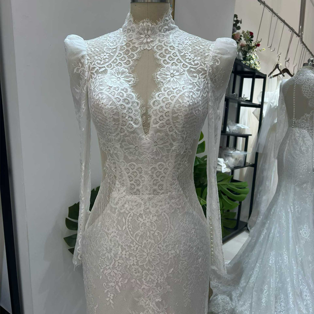 Vestido de Novia de Manga Larg - Embroidery Organza reseña y precio