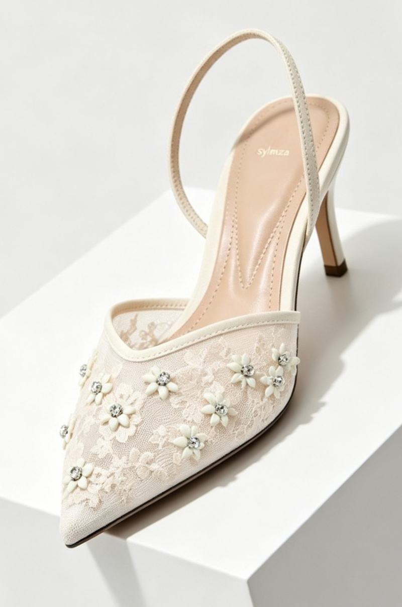 Sandalias de tacón alto con bo - Embroidery Flower reseña y precio