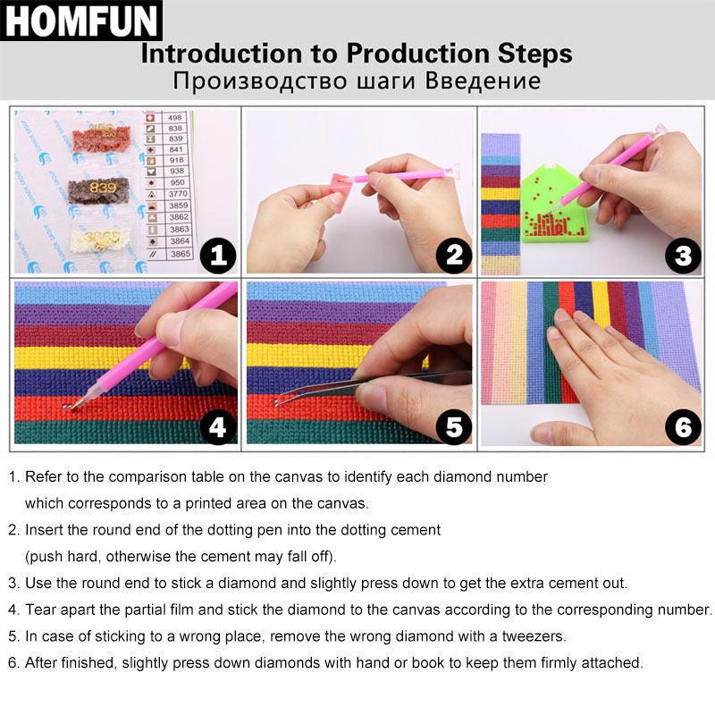 HOMFUN-pintura de diamante 5D  - Embroidery Horse reseña y precio