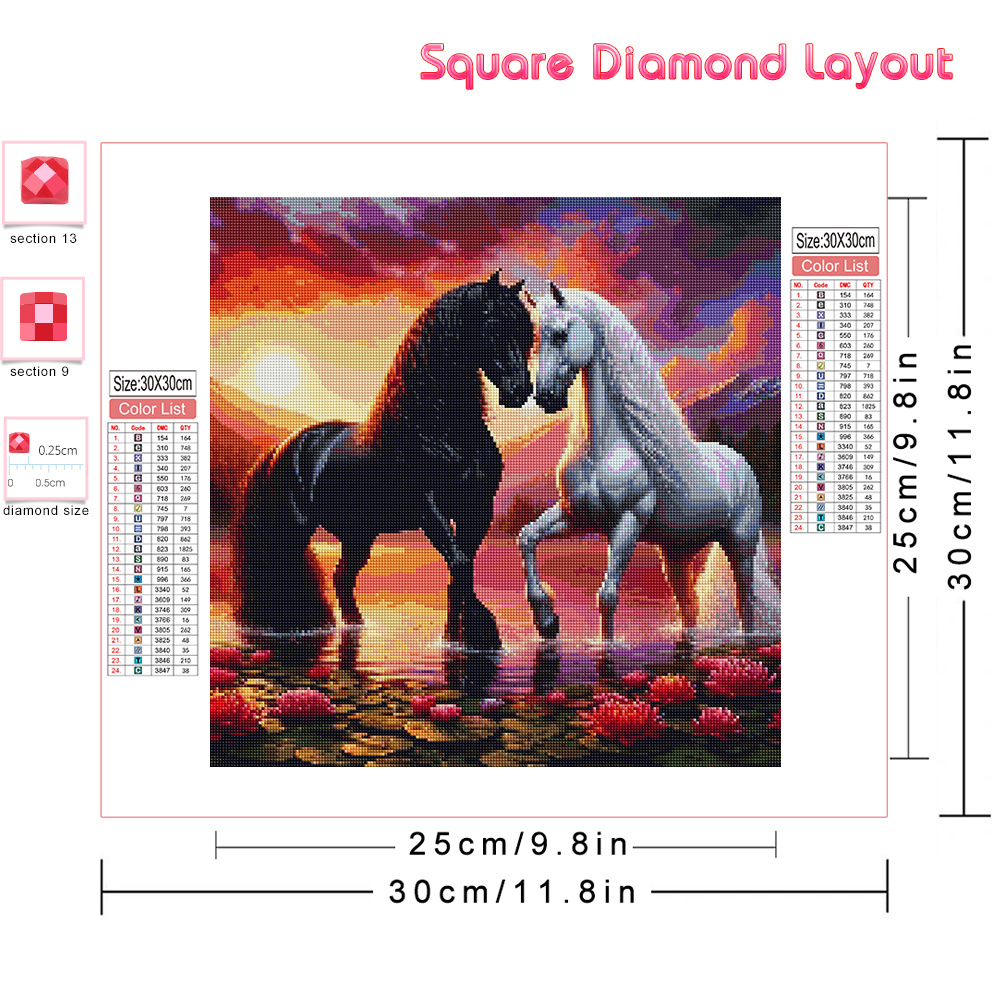 Huacan-Conjunto de pintura de  - Embroidery Horse reseña y precio