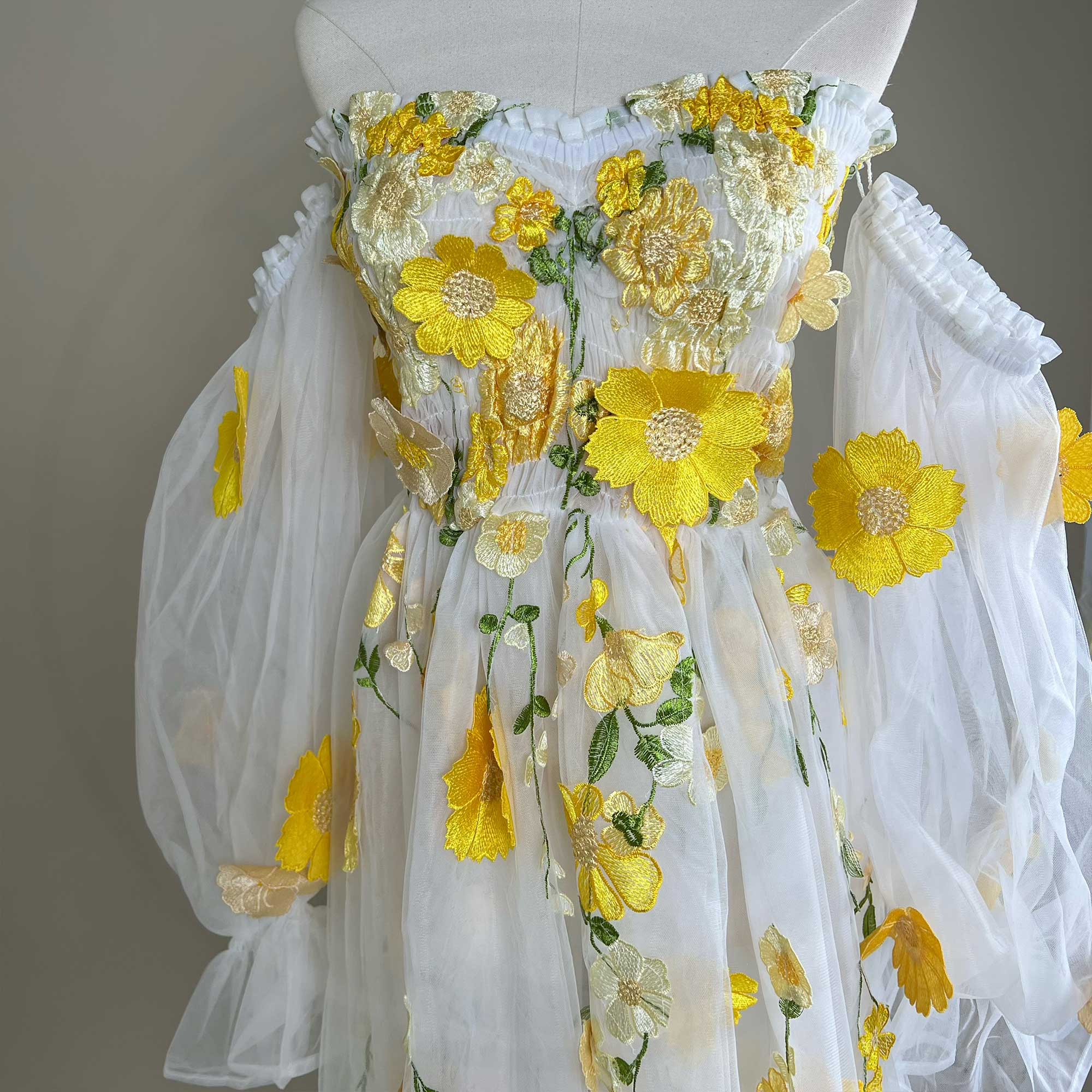 Vestido de organza colorido de - Embroidery Organza reseña y precio