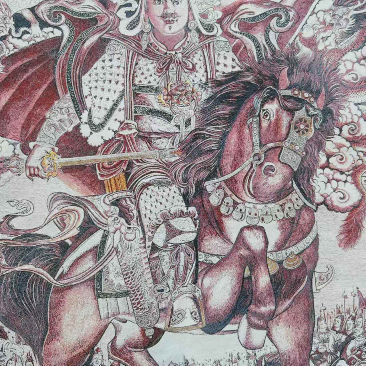 Thangka de 35 pulgadas con bor - Embroidery Horse reseña y precio