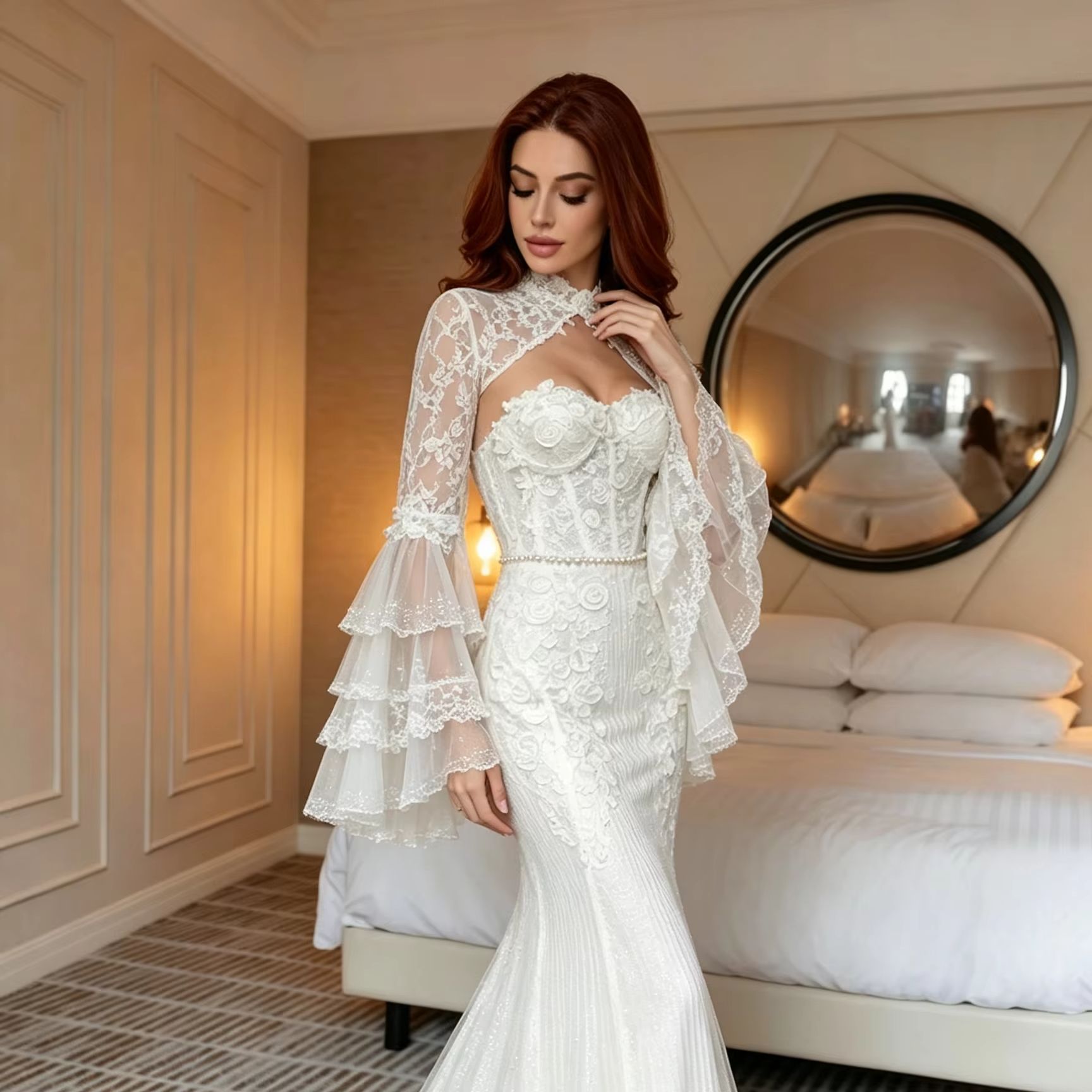Bolero nupcial de lujo con cue - Embroidery Roses reseña y precio