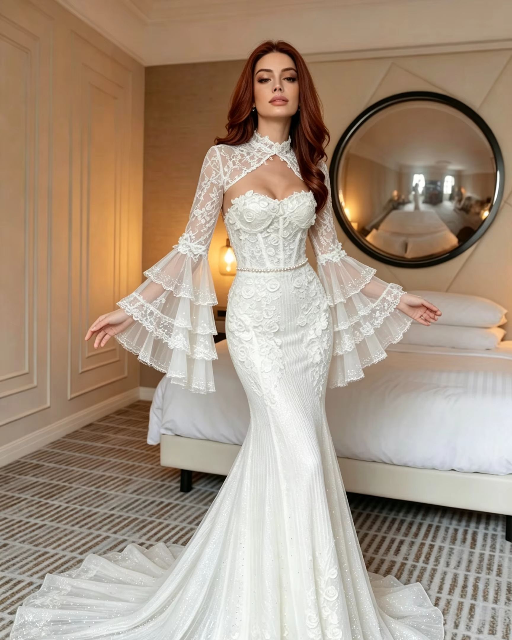 Bolero nupcial de lujo con cue - Embroidery Roses reseña y precio