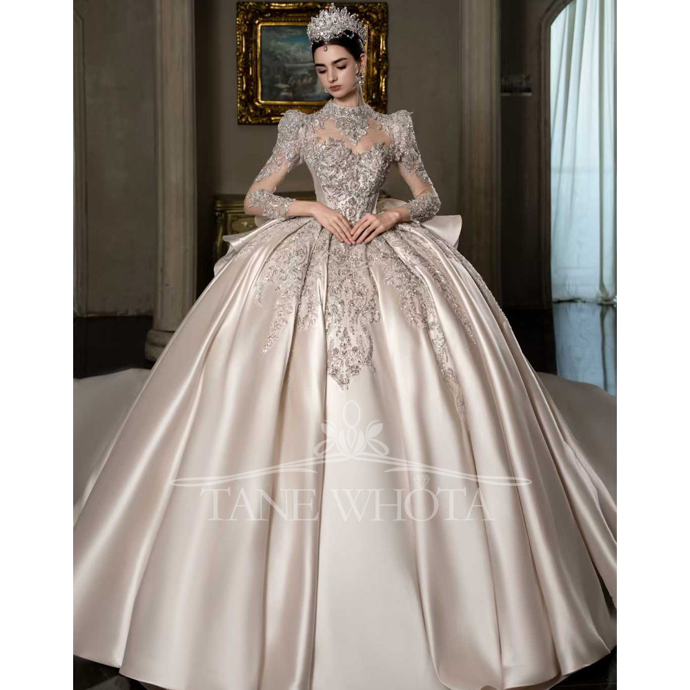 Vestido de novia de lujo con l - Embroidery Roses reseña y precio