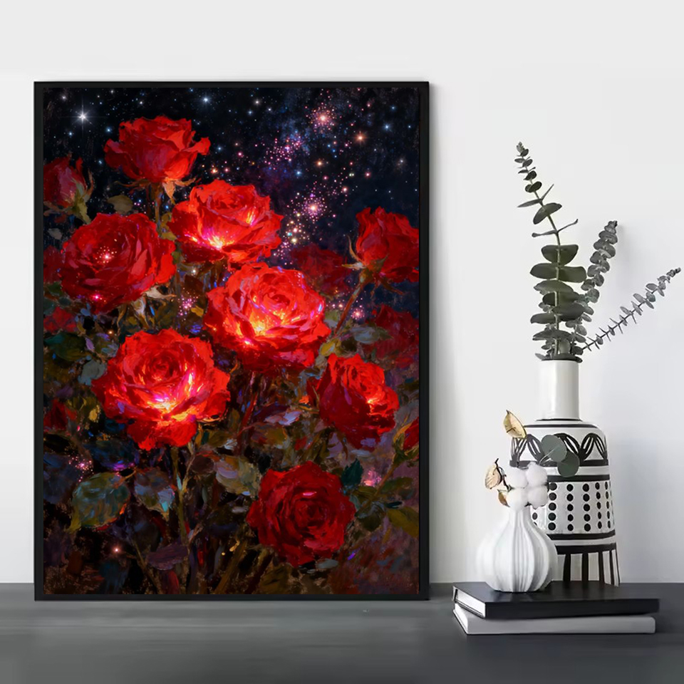 Pintura de Diamantes sin Marco - Embroidery Flower reseña y precio