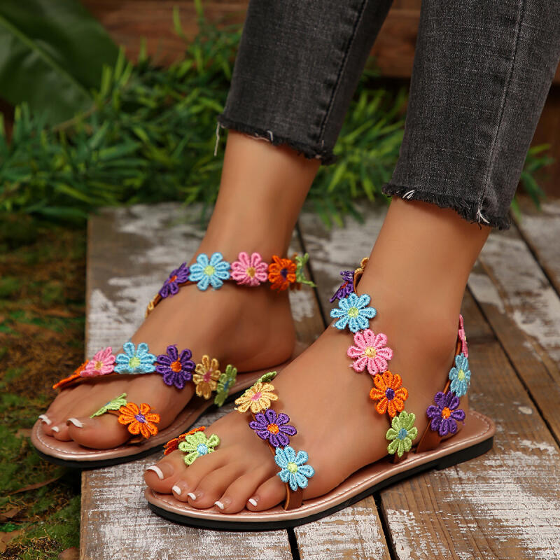 Sandalias de Diseño Bohemio co - Embroidery Flower reseña y precio