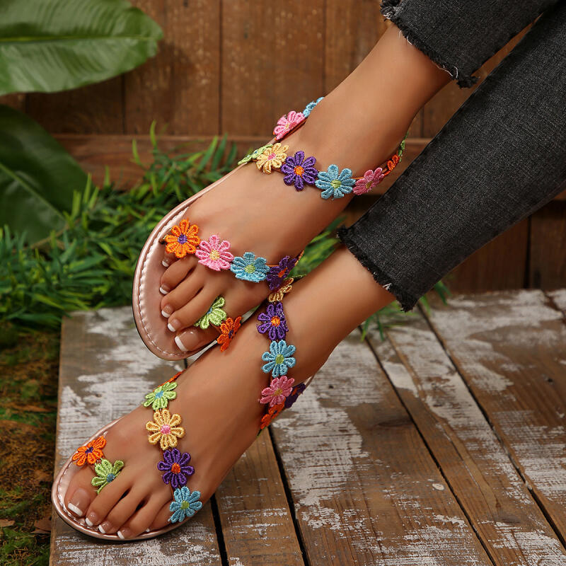 Sandalias de Diseño Bohemio co - Embroidery Flower reseña y precio