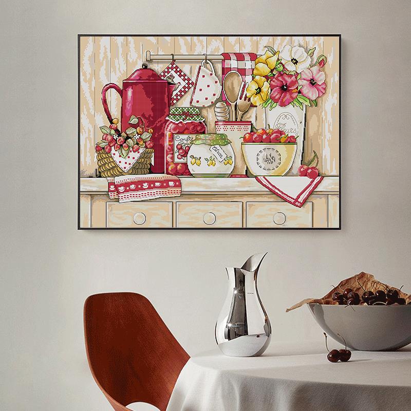 Kit de punto de cruz con aguja - Embroidery Kitchen reseña y precio