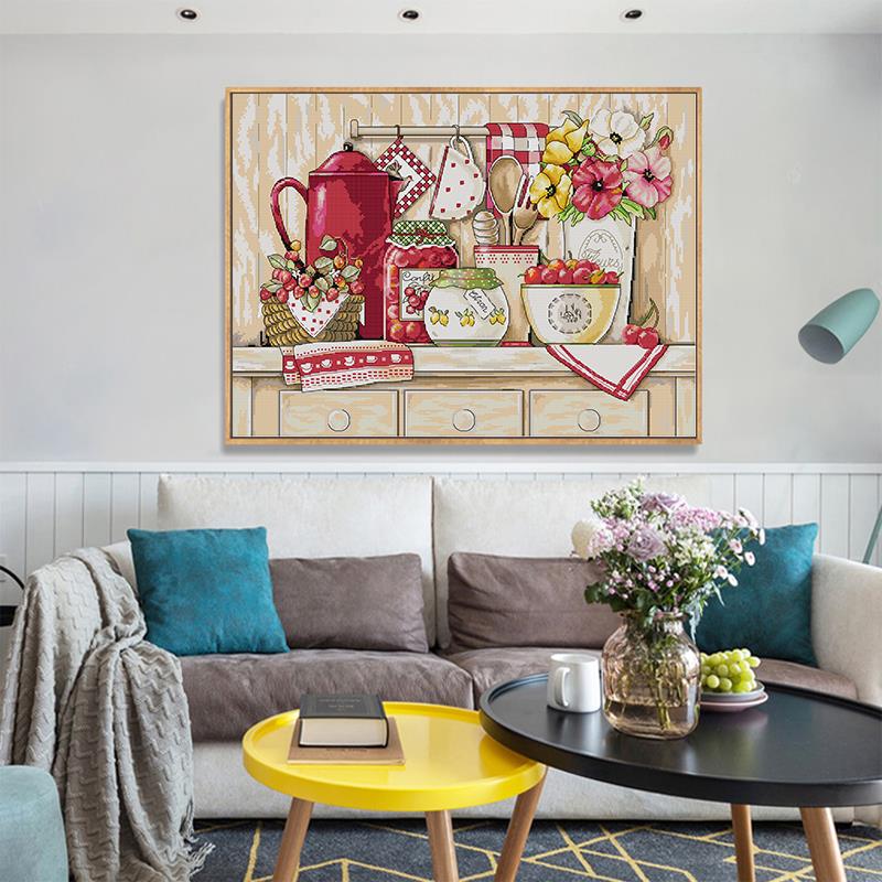 Kit de punto de cruz con aguja - Embroidery Kitchen reseña y precio