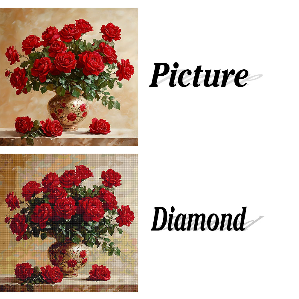 Pintura de diamante rosa, mosa - Embroidery Roses reseña y precio