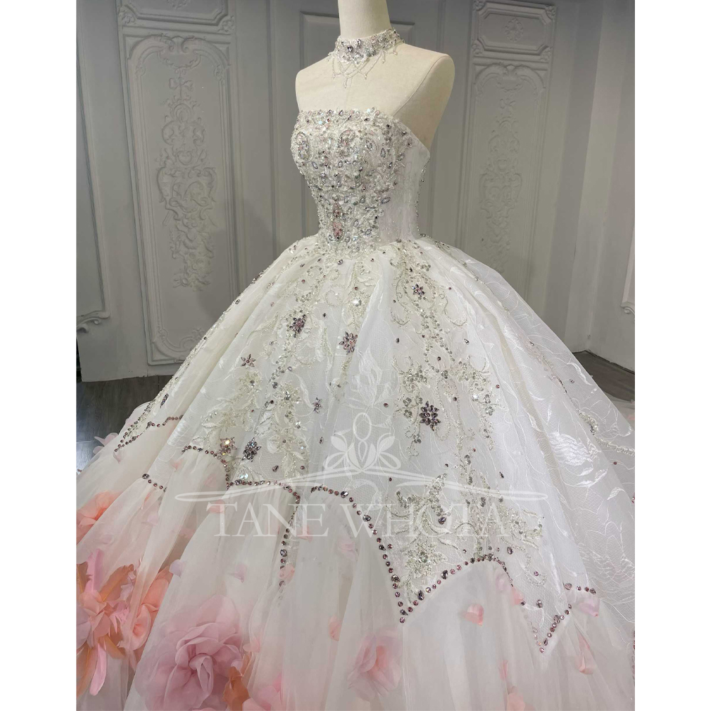 Vestido de novia sin mangas si - Embroidery Organza reseña y precio