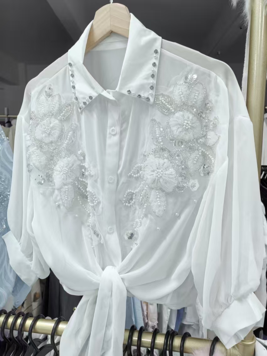 Blusas de verano con protecció - Embroidery Cardigan reseña y precio