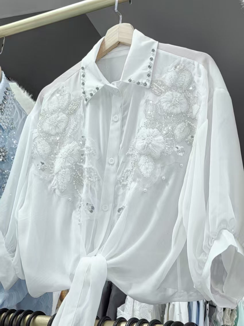 Blusas de verano con protecció - Embroidery Cardigan reseña y precio