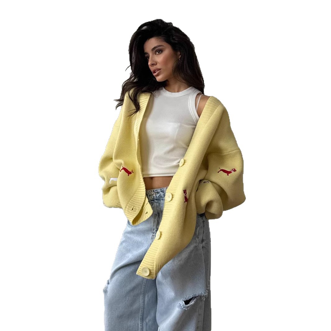 Suéter Cárdigan de Otoño con B - Embroidery Cardigan reseña y precio