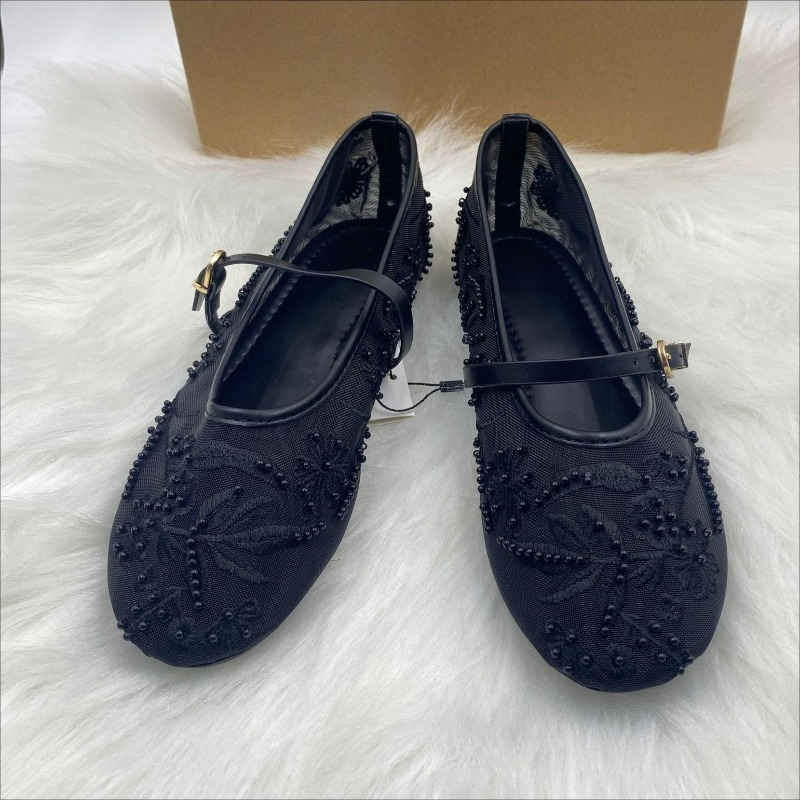 Zapatos planos de Ballet con c - Embroidery Flower reseña y precio