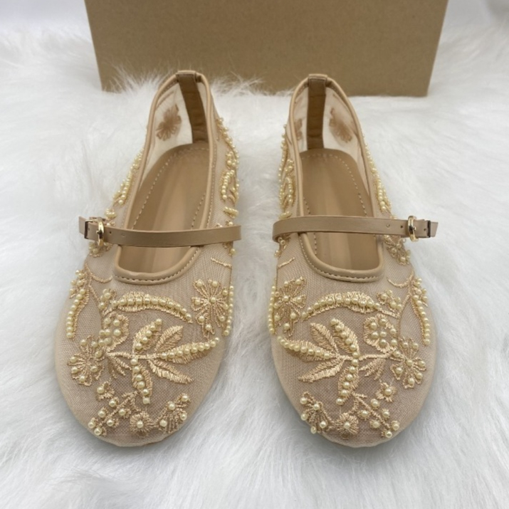 Zapatos planos de Ballet con c - Embroidery Flower reseña y precio