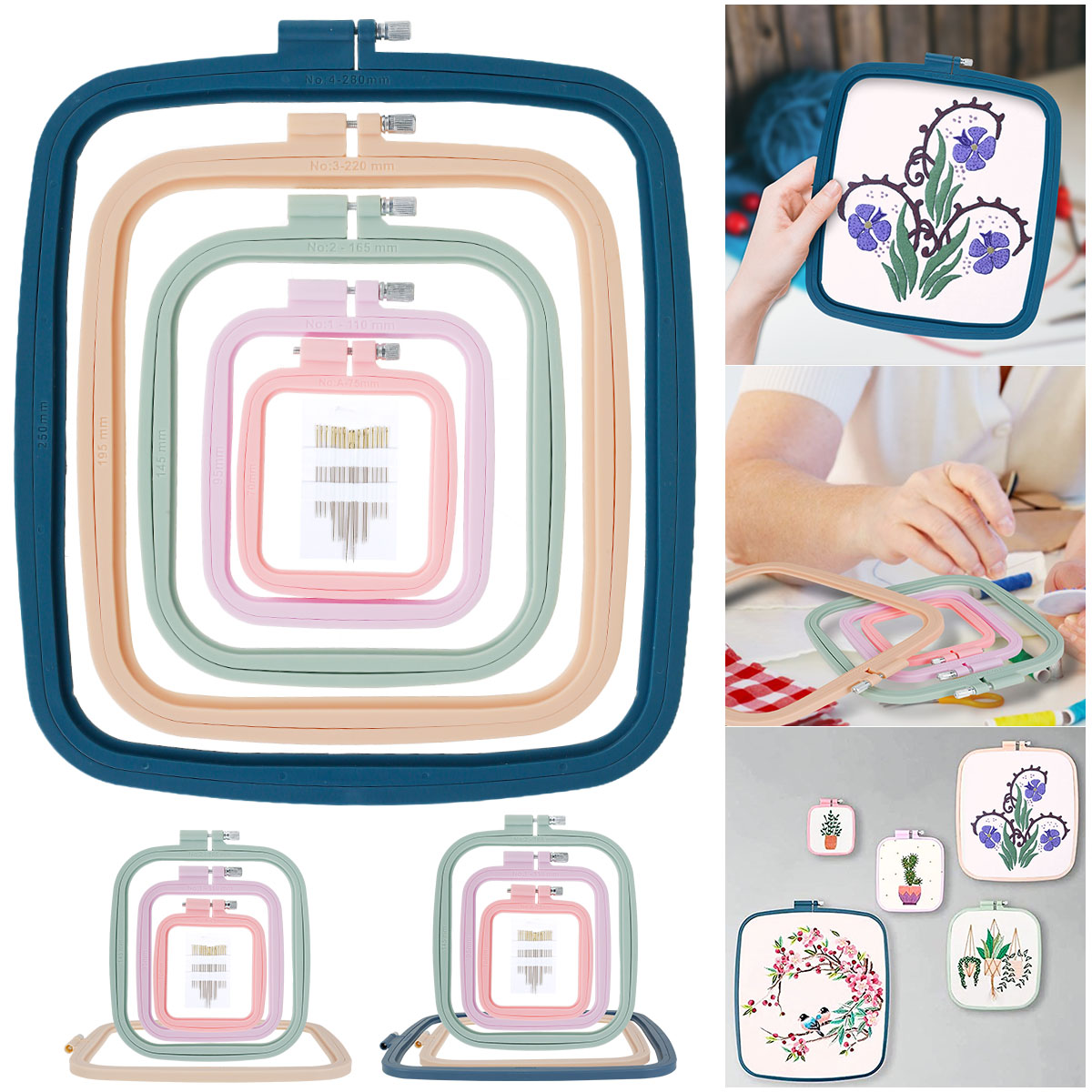 Aros de bordado cuadrados con  - Embroidery Hoop Square reseña y precio