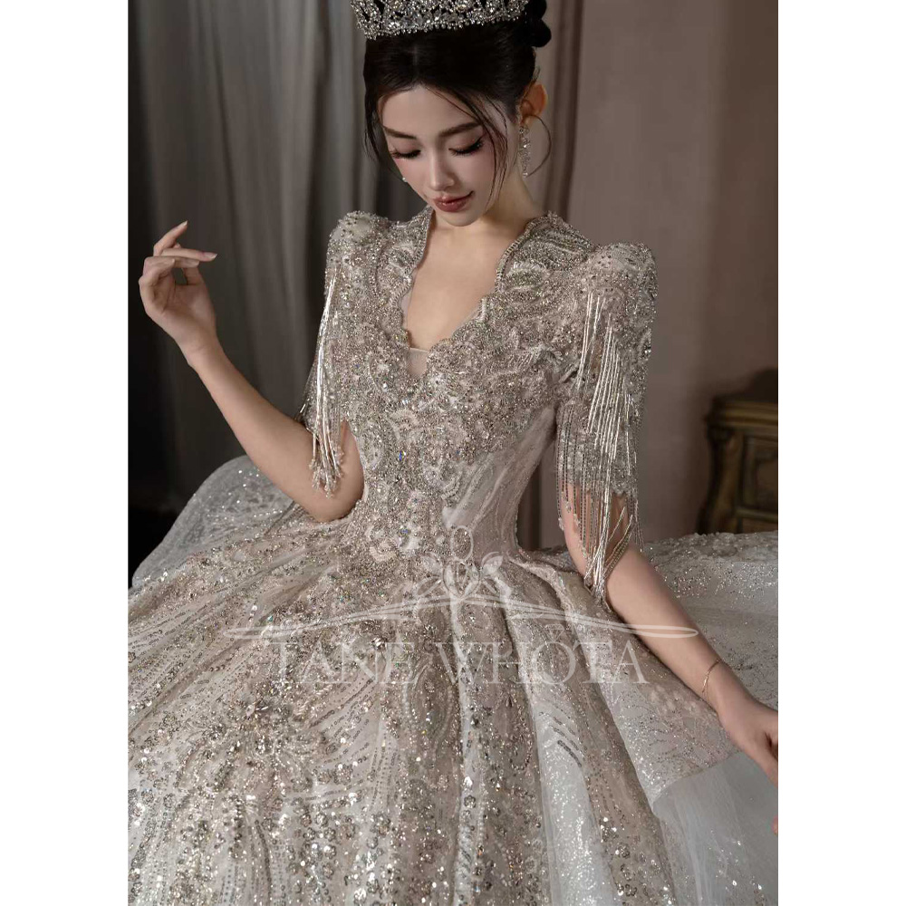 Vestido de Novia de Lujo con E - Embroidery Organza reseña y precio