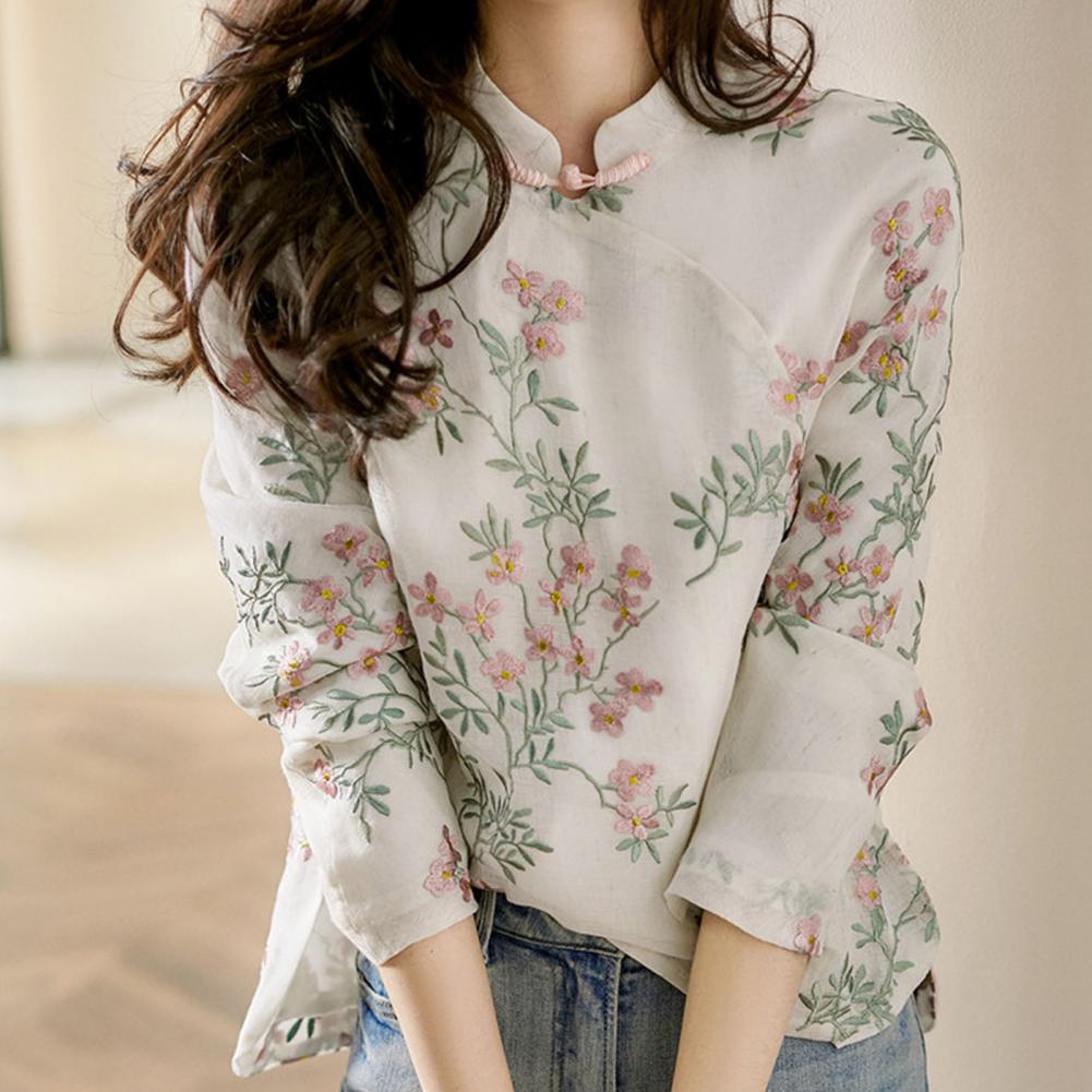 Camisa de mujer estilo chino b - Embroidery Cardigan reseña y precio