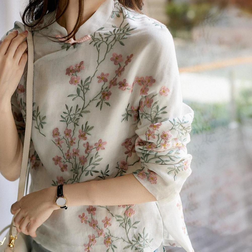 Camisa de mujer estilo chino b - Embroidery Cardigan reseña y precio