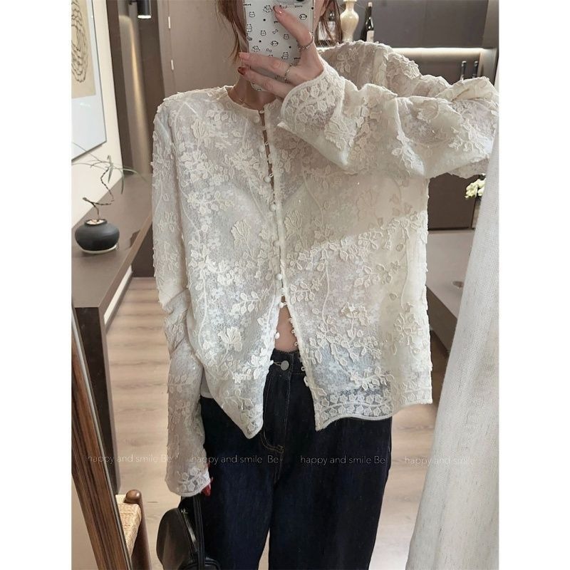 Camisa de encaje tridimensiona - Embroidery Cardigan reseña y precio