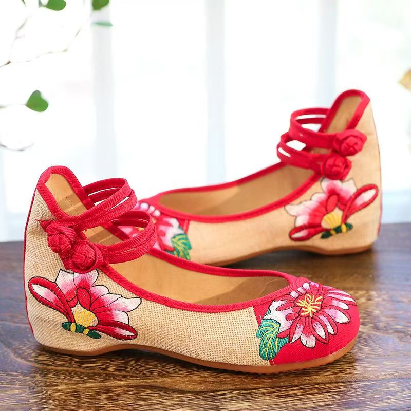 Zapatos de cuña de tela bordad - Embroidery Fabric reseña y precio