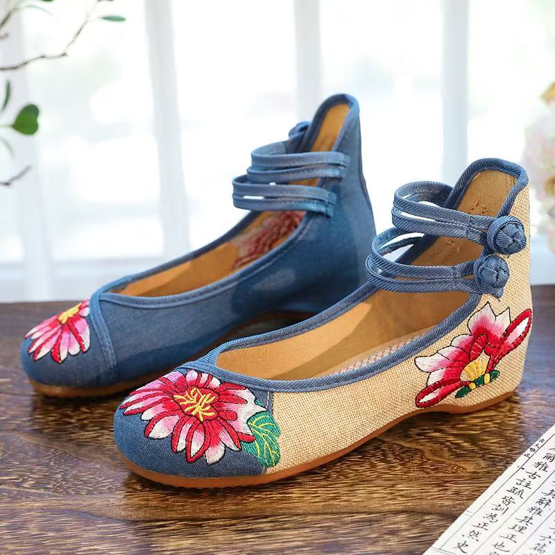 Zapatos de cuña de tela bordad - Embroidery Fabric reseña y precio