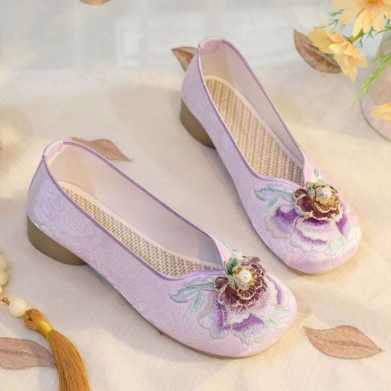 Zapatos de tela bordados de ta - Embroidery Fabric reseña y precio