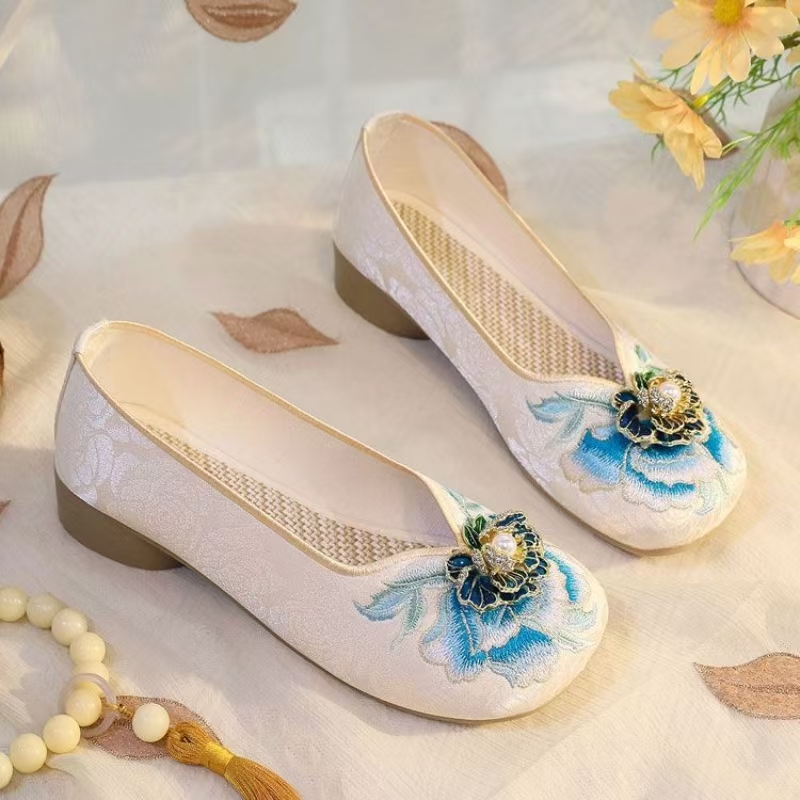 Zapatos de tela bordados de ta - Embroidery Fabric reseña y precio