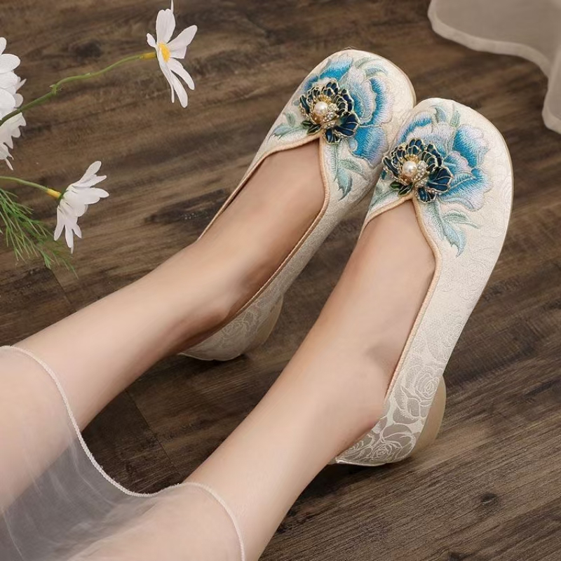 Zapatos de tela bordados de ta - Embroidery Fabric reseña y precio